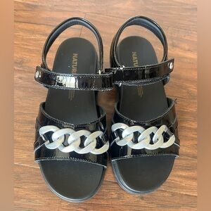 Naturino Black and Silver Kids Sandals